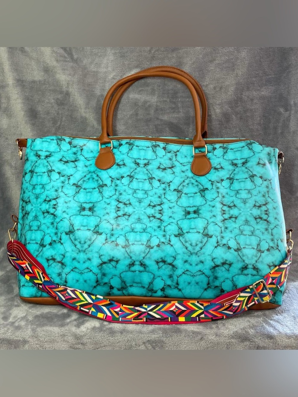⭐️NWT⭐️ Weekender - Turquoise Marble Pattern Bag - Southwestern